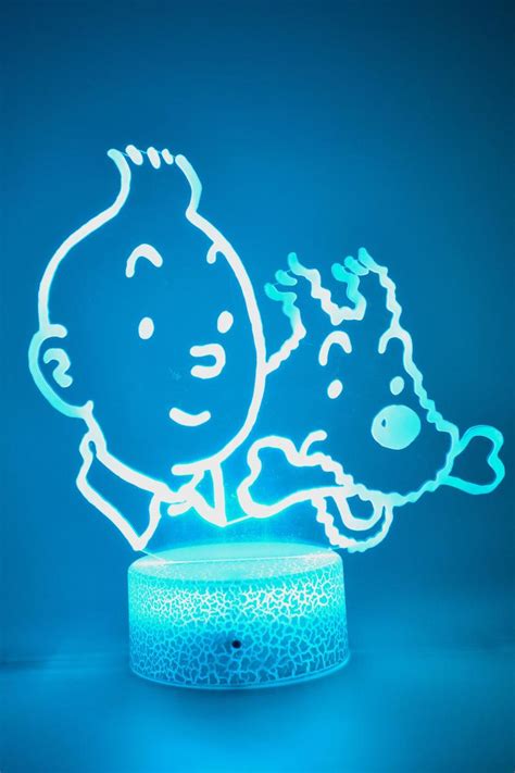 lampe lumineuse 3 d personnalisée Tintin et Milou