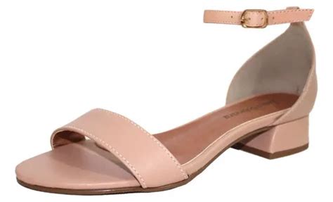Sandália Salto Baixo Tamanhos Nude Mod Parcelamento sem juros