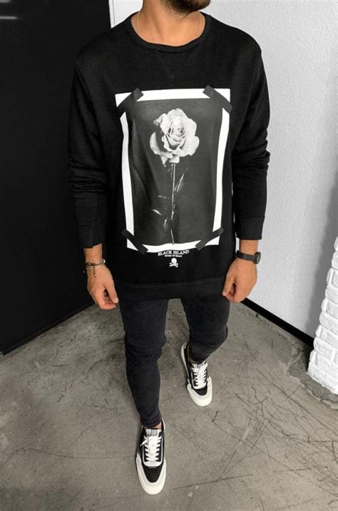 Модная мужская кофта с цветком Т-376 купить в интернет магазине Fashion ...