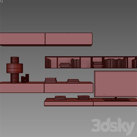 Poliform Varenna Sistemi Giorno Sintesi 7 Tv Wall 3d Model