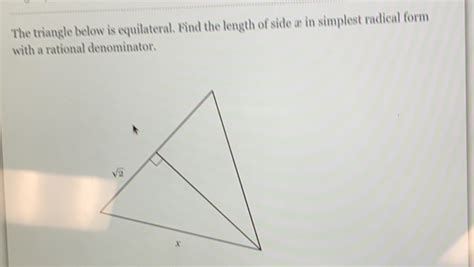 Solved The triangle below is equilateral Find the length of side æ in