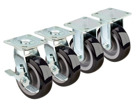 Extra Heavy Duty Large Plate Caster 6 Wheel Set Of 4 Universal