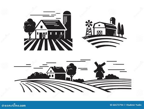 Farm Icons For Cultivating Crops Vector Illustration CartoonDealer