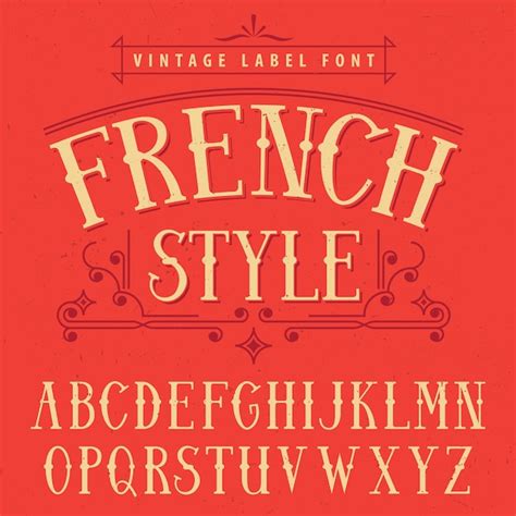 Free Vector | French Style Label Font Poster