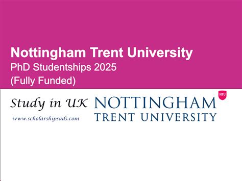 Nottingham Trent University Uk Offers Fully Funded Phd Scholarship