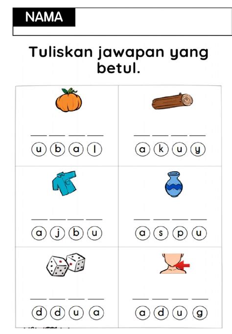 Perkataan Kvkv Online Pdf Worksheet For Sekolah Rendah Live Worksheets