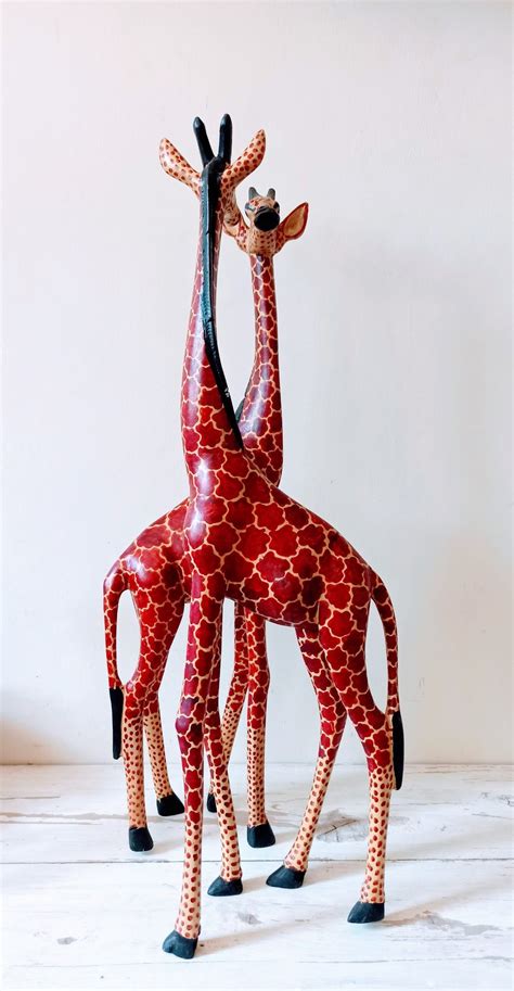 Giraffe Wood Carving 24 African Art Giraffe Statue By Tulia African S