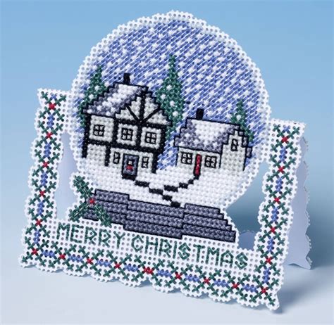 Snow Globe Christmas Card D Cross Stitch Kit Christmas Cross Stitch