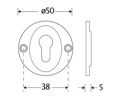 Set Van Twee PC Plaatjes Chemin De Fer 50mm BB Mat Nikkel Ongelakt