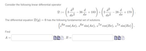 solved    linear differential operator cheggcom