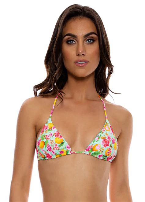 Parte De Arriba De Bikini Top Wavy Ruched Limoncello Marca Luli Fama