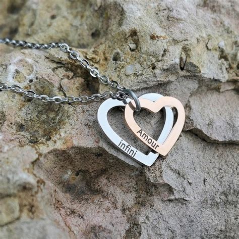 Collier Coeur Personnalis Pr Nom Coeur Multicouche Arbrobijoux