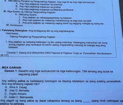 Ii May Tatlong Pangkat Ng Pangunahing Pagkain Studyx