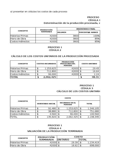 PDF Ejercicio Costos Por Procesos DOKUMEN TIPS