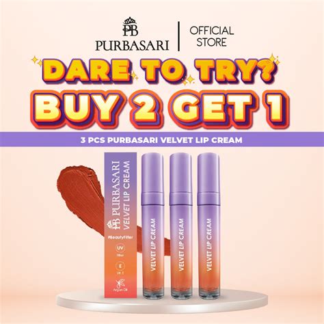 Jual DAPAT 3 Purbasari Velvet Lip Cream Lip Cream Transferproof