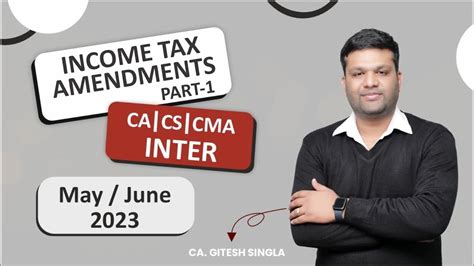 Ca Inter May Income Tax Amendments Part Finance Act