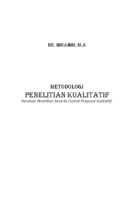 Proposal Penelitian Kualitatif Pdf