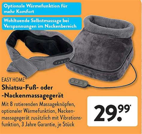 Easy Home Shiatsu Fu Oder Nackenmassageger T Angebot Bei Aldi S D