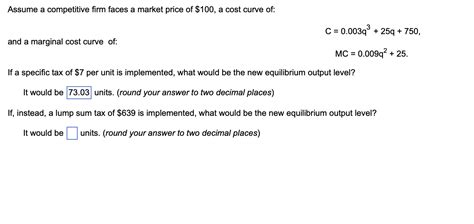 Solved Assume A Competitive Firm Faces A Market Price Of Chegg