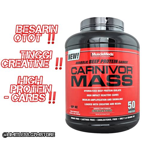 CARNIVOR MASS GAINER 6 LBS BY MUSCLEMEDS BEEF PROTEIN SUSU PEMBESAR