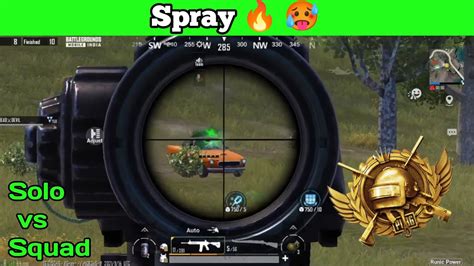 Spray 🔥 Running Car Spray Solo Vs Squad Bgmi 4 Finger Gameplay