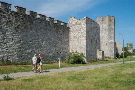 The Medieval City Wall in Visby Editorial Image - Image of historic ...