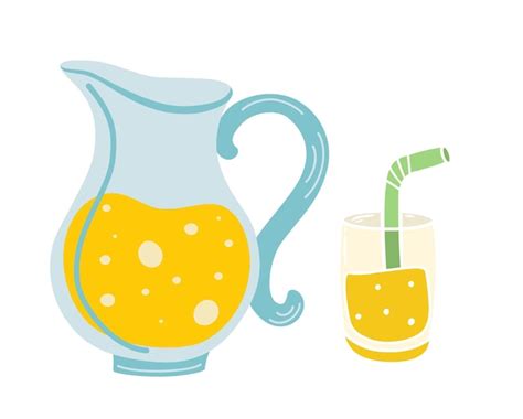 Une Nouvelle Cruche De Jus De Citron Et Un Verre De Jus En