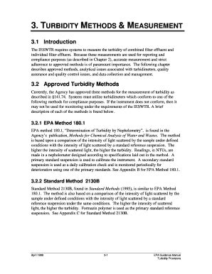 Fillable Online epa Turbidity methods & measurement - US Environmental ...