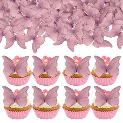 Gyufise Pcs Edible Butterfly Cake Decorations Butterfly Cupcake