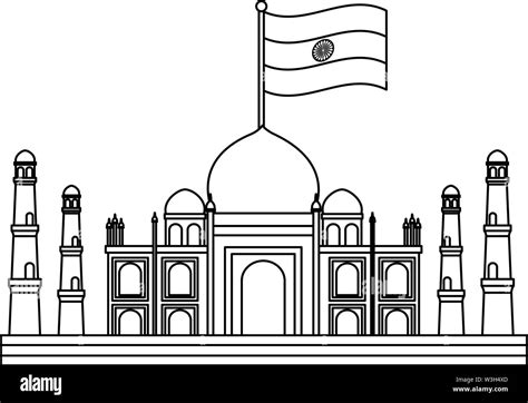 Taj Mahal Mosque Drawing Stock Vector Images Alamy