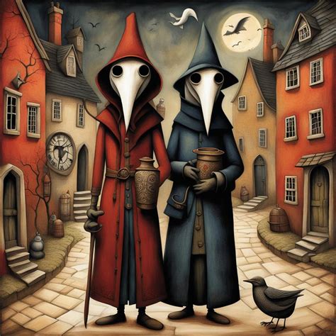 A Pair Of Plague Doctors Ai Generated Artwork Nightcafe Creator