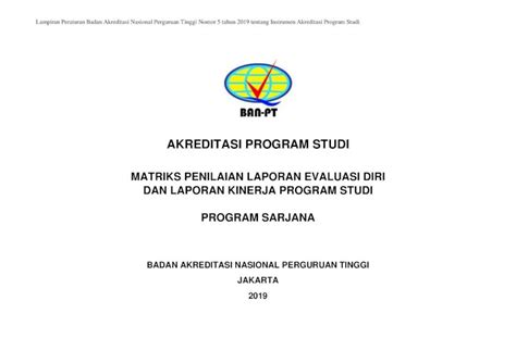 PDF AKREDITASI PROGRAM STUDI Atma Jaya MATRIKS PENILAIAN LAPORAN