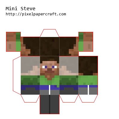 Papercraft Mini Steve Multicoloured Minecraft Images Minecraft Plans