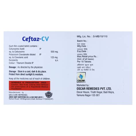 Buy CEFTAZ CV Tablet 10 S Online At Upto 25 OFF Netmeds