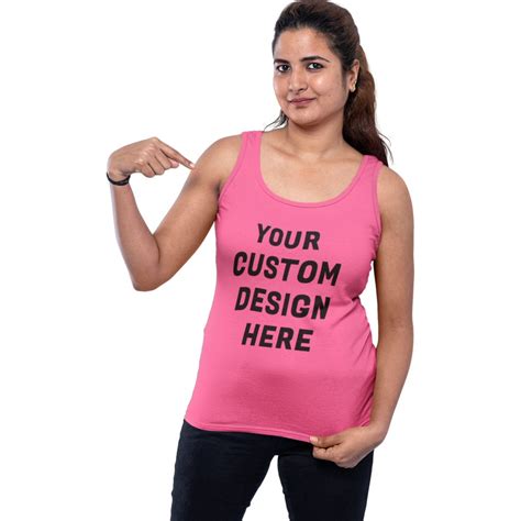 Custom Printed Women Tank Top Print Your Own Design Custom T Shirts India