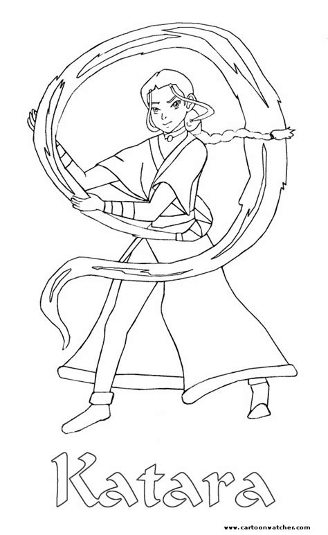 Katara Playing With Water Coloring Page Bible Coloring Pages Coloring