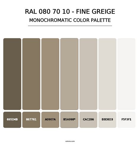 Ral 080 70 10 Fine Greige Color Palettes