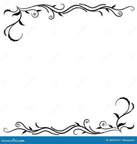 Swirl Border Frame Vector stock vector. Illustration of filigree ...