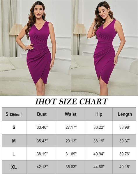 Ihot 2023 Womens Sexy V Neck Sleeveless Faux Wrap Ruched Sheath