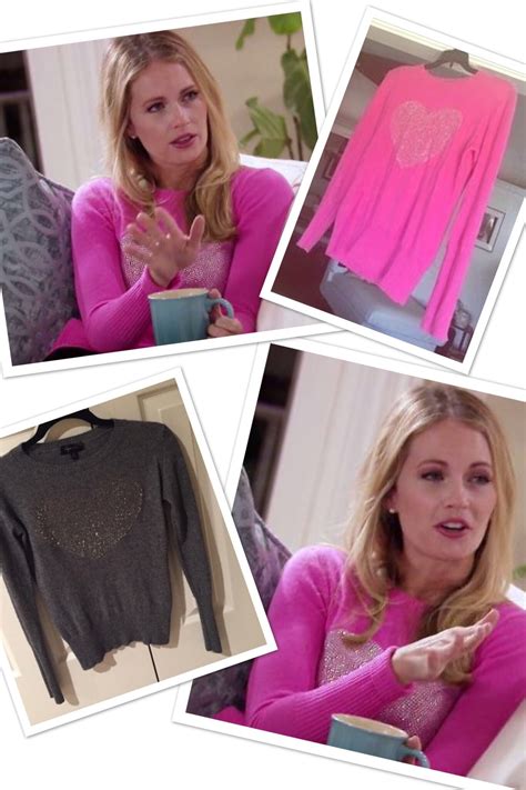 Cameran Eubanks Pink Crystal Studded Heart Sweater Big Blonde Hair