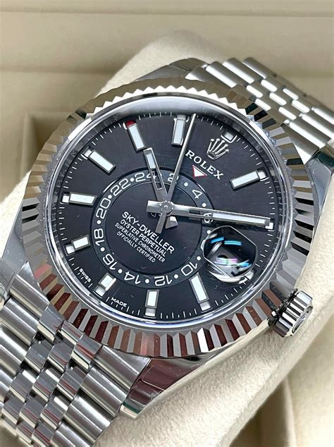 Rolex 326934 Sky Dweller Stainless Steel Black Dial Jubilee