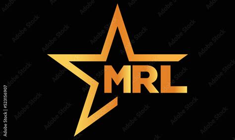 MRL golden luxury star icon three letter logo design vector template ...