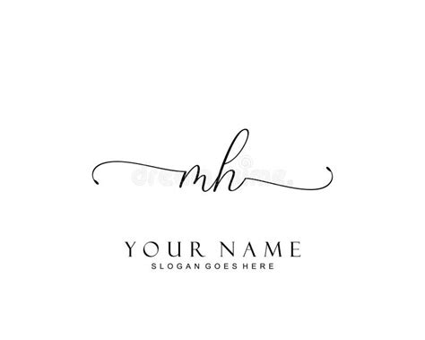 initial mh signature logo template vector stock vector illustration