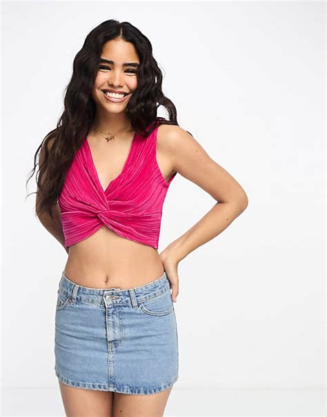 Pimkie Twist Front Sleeveless Top In Pink Asos