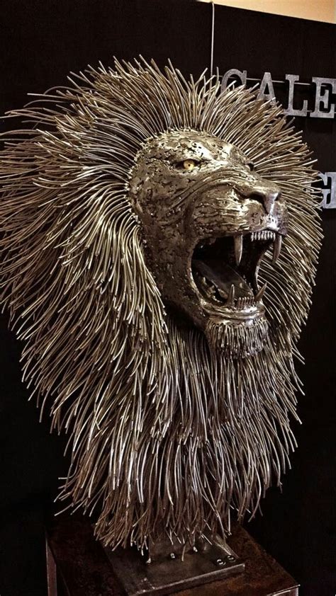 Steel Lion Sculpture Waste Art Metal Art Art