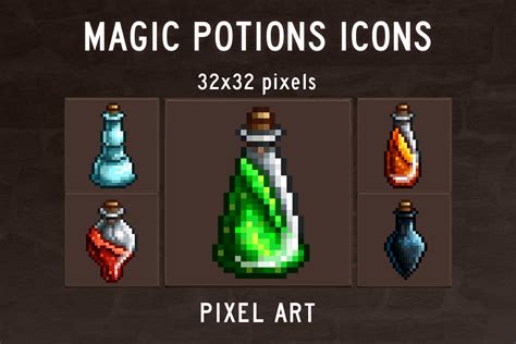 Free Magic Potions Pixel Art Icons - CraftPix.net