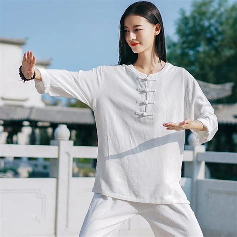 2022 New Tai Chi Suit Cotton Linen Top Pants 2pcs Set Traditional