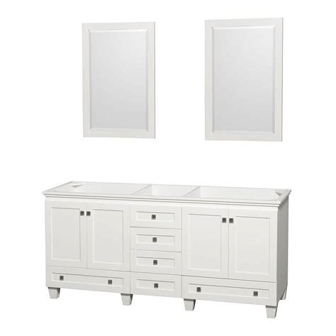 Wyndham Collection Acclaim 71 Oak Wood Double Bathroom Vanity In White