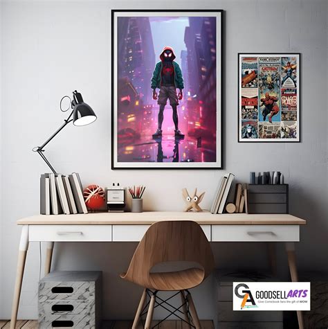 Miles Morales Poster, Spider-Man Art Poster, Across the Spider-Verse ...