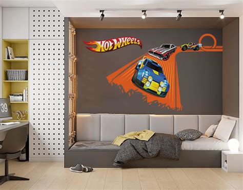 Free Shipping Hot Wheels Wall Decal Motorsports Wall Decal Hot Wheel